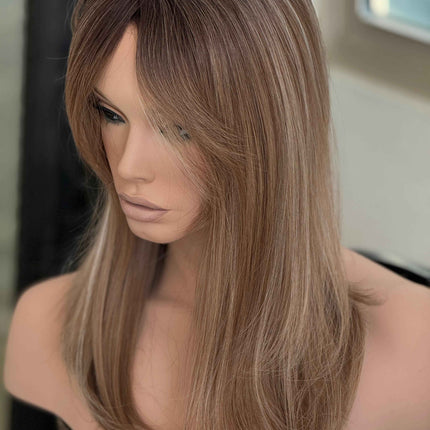 Tillstyle ombre brown topper with bangs/highlighted brown