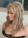 Tillstyle bleach blonde hair topper with bangs ash blonde highlights