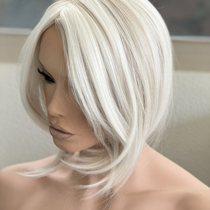 Till style white with ash blonde highlights hair toppers for women real part