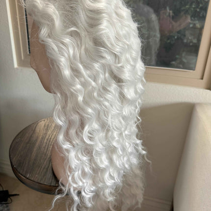 Tillstyle long platinum blonde wavy for women 26 inch curly wavy wig