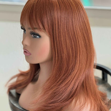 Tillstyle auburn wig with bangs