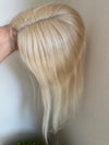 Tillstyle human hair toppers bleach blonde/100% human hair mono mesh base