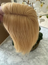 Tillstyle Human Hair Topper caramel Blonde clip in mono mesh base