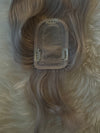 Tillstyle Silver Grey Mix Salt and Pepper Brown Mix Hair Topper With Bangs