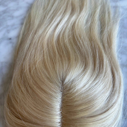 Tillstyle human hair toppers light blonde/100% real human hair light blonde mono mesh base