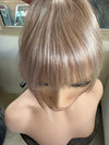 Tillstyle blonde grey clip in human hair bangs for women remy hair /alopecia