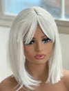 Tillstyle white wig/long bob wig with bangs