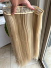 Till style ash blonde with brown highlights long straight hair extensions clip in