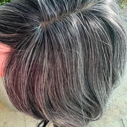 Till style medium grey hair toppers for women with bangs