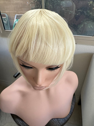 Tillstyle white blonde /light blonde #60mix clip in large bangs for thinning crown