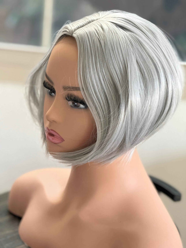 Tillstyle silver hair topper bob hair /short hair