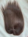 Tillstyle top hair piece 100%human hair dark brown clip in hair toppers for thinning crown/ widening part