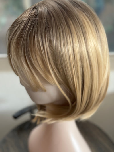 Tillstyle Blonde bob wig with bangs  ombre blonde short hair wigs for women