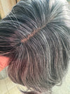 Till style medium grey hair toppers for women with bangs