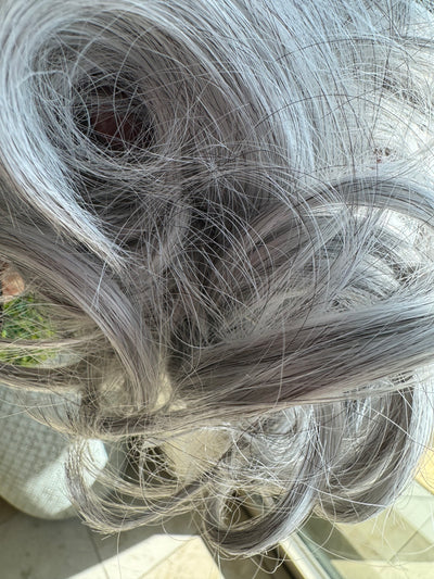 Tillstyle silver grey large curly bun