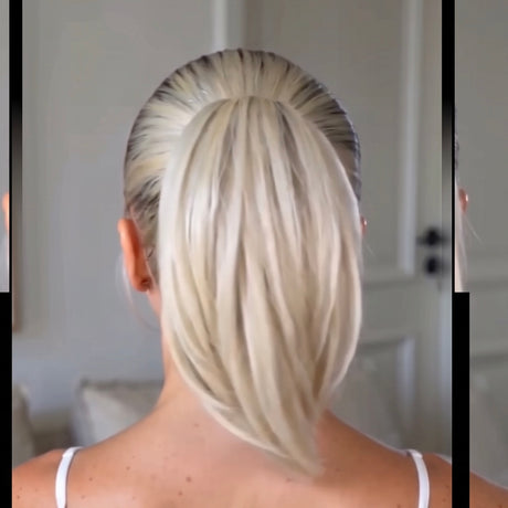 Short  clip in Ponytail straight  8 inch
