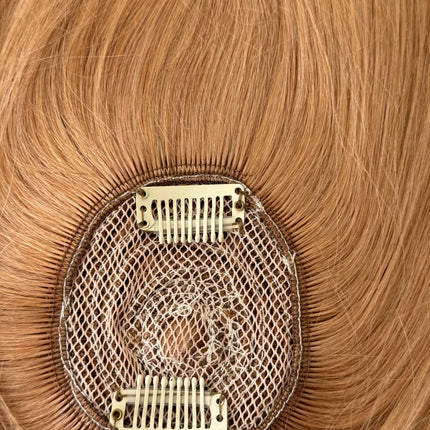 Tillstyle top hair piece 100%human hair honey blonde clip in hair toppers for thinning crown