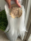 Tillstyle white hair topper with bangs