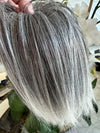 Tillstyle silver grey salt and pepper clip in ponytail straight