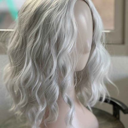 Tillstyle white wig for women water wave