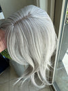 Till style white silver hair toppers for women / bangs