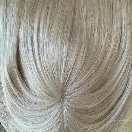 Ice blonde  /white  blonde virgin human hair topper mono mesh base