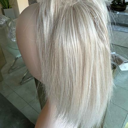 Tillstyle light platinum blonde white blonde clip in ponytail extension straight hair clip in pony tail