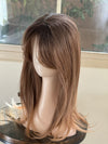 Tillstyle highlighted brown hair toppers with bangs