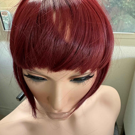 Tillstyle wine red clip in bangs for thinning crown natural looking bangs /short hair styles