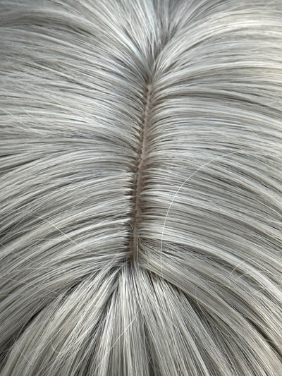 Tillstyle light grey silver bob  wig with curtain bangs