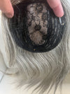 Human hair Toppers for women blonde grey salt and pepper