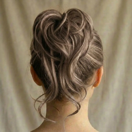 Till style Straight Hair Bun with bangs