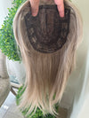 Till style ash brown highlighted grey hair toppers for women / bangs