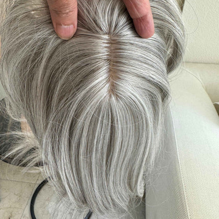 Till style silver blonde hair toppers for women / bangs