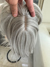 Till style silver blonde hair toppers for women / bangs