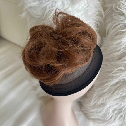 Tillstyle elastic messy bun hair piece curly hair bun pieces  orange brown hair piece