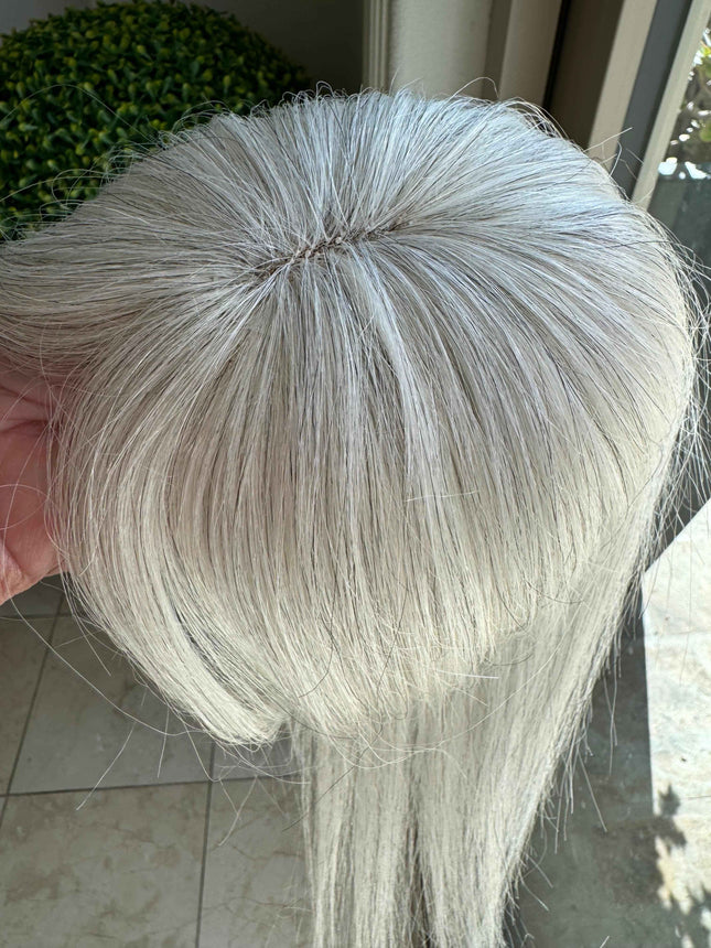 Tillstyle  white Human Hair Toppers with bangs