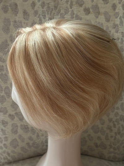 Tillstyle 100% platinum blonde Human Hair Toppers for women ash brown Highlighted bleach Blonde