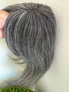 Tillstyle grey/salt and pepper human hair topper short
