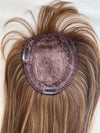 Synthetic hair toppers for women with bangs brown with dull blonde highlights