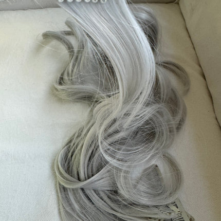 Tillstyle white silver grey curly wavy thin clip in hair extensions thinning hair or thin hightlights