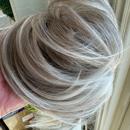 Tillstyle  ash blonde straight hair bun