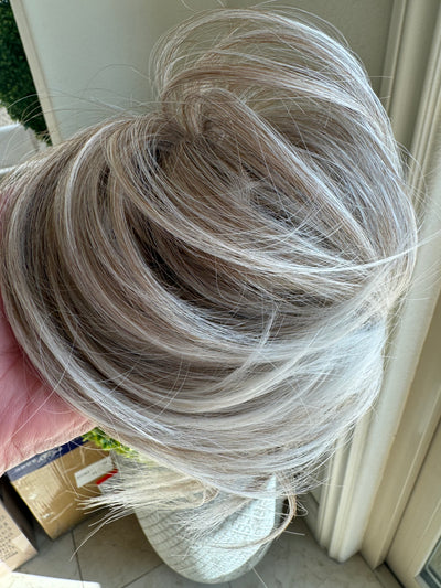 Tillstyle  ash blonde straight hair bun