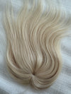 Tillstyle top hair piece 100%human hair bleach blonde  clip in hair toppers for thinning crown/ widening part