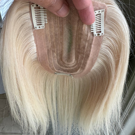 Till style white blonde 100%human remy Hair Topper for women