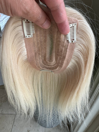 Till style white blonde 100%human remy Hair Topper for women