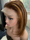 Bob wig human hair lace front shortbob wigs for women highlighted ombre