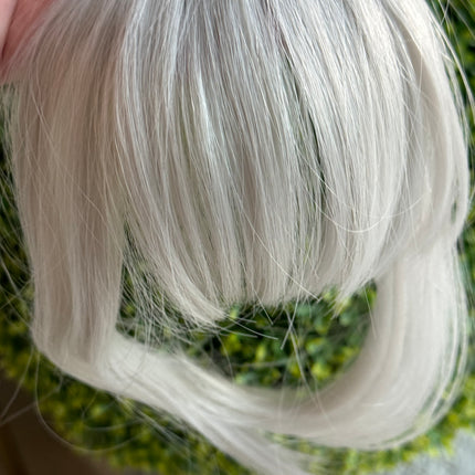 Tillstyle silver white clip in bangs for women  /alopecia