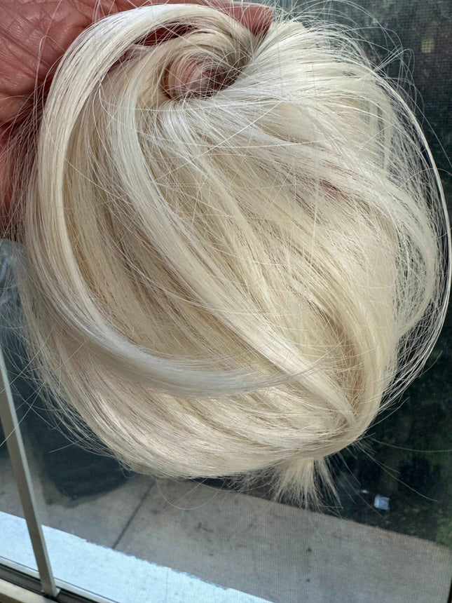 Tillstyle creamy white straight hair bun