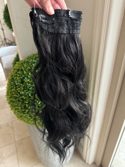 Till style black loose body wave invisible wire hair extensions with removable clips